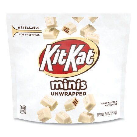 Kit Kat Minis Unwrapped Wafer Bars, 7.6 oz Bag, White Creme, PK3 99663